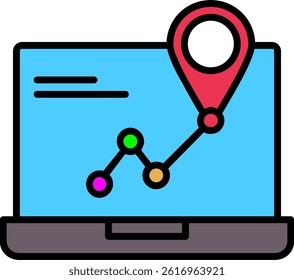 GPS Navigation Line Filled Vector Icon Design