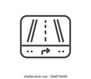 Icono de la línea de navegación GPS. Señal de ruta. Símbolo de dispositivo de mapa de ruta. Elemento de diseño de calidad. Icono de gps de estilo lineal. Trazo editable. Vector