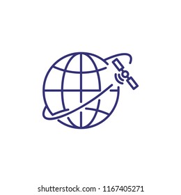 GPS navigation line icon. Satellite, mobile navigation, space. Navigation concept. Vector illustration can be used for topics like cosmonautics, technology, travel