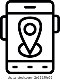 GPS Navigation Line Vector Icon Design