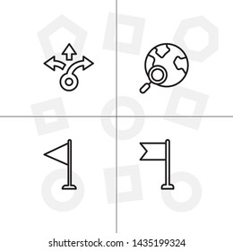 Gps navigation lineal icon set transparent background.