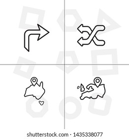 Gps navigation lineal icon set transparent background.