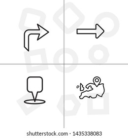 Gps navigation lineal icon set transparent background.