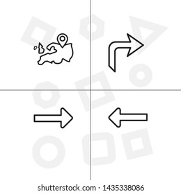 Gps navigation lineal icon set transparent background.