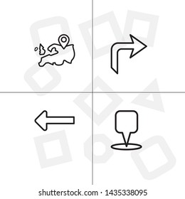 Gps navigation lineal icon set transparent background.