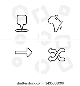 Gps navigation lineal icon set transparent background.