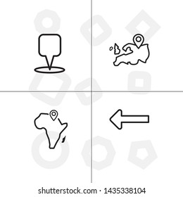 Gps navigation lineal icon set transparent background.