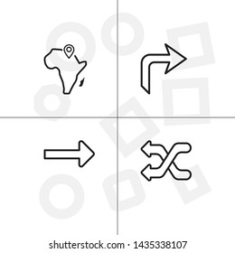 Gps navigation lineal icon set transparent background.