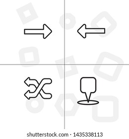 Gps navigation lineal icon set transparent background.