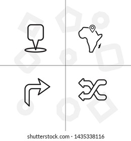 Gps navigation lineal icon set transparent background.