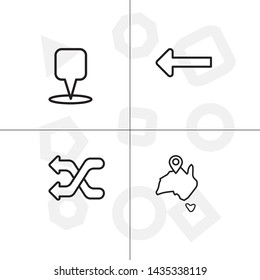 Gps navigation lineal icon set transparent background.