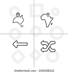 Gps navigation lineal icon set transparent background.