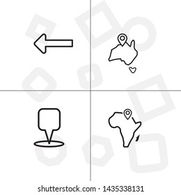 Gps navigation lineal icon set transparent background.