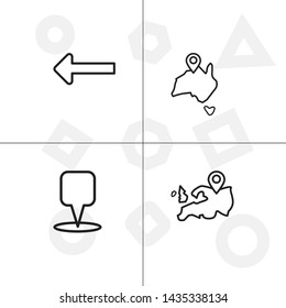 Gps navigation lineal icon set transparent background.
