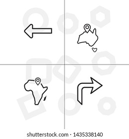 Gps navigation lineal icon set transparent background.