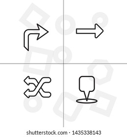 Gps navigation lineal icon set transparent background.