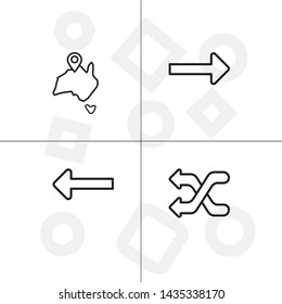Gps navigation lineal icon set transparent background.