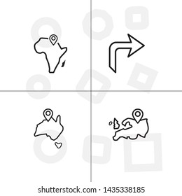 Gps navigation lineal icon set transparent background.