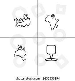 Gps navigation lineal icon set transparent background.