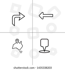 Gps navigation lineal icon set transparent background.