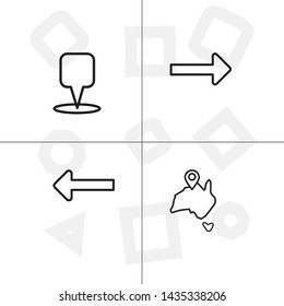 Gps navigation lineal icon set transparent background.