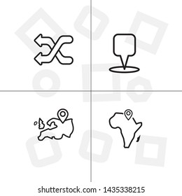 Gps navigation lineal icon set transparent background.