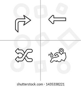 Gps navigation lineal icon set transparent background.