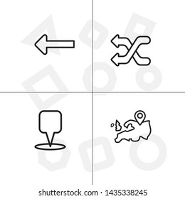 Gps navigation lineal icon set transparent background.