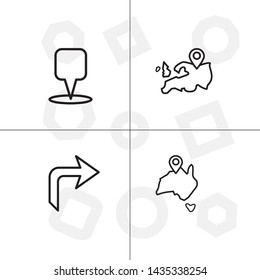 Gps navigation lineal icon set transparent background.