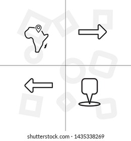 Gps navigation lineal icon set transparent background.