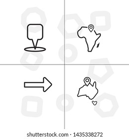 Gps navigation lineal icon set transparent background.