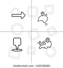 Gps navigation lineal icon set transparent background.