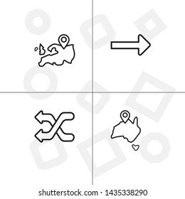 Gps navigation lineal icon set transparent background.