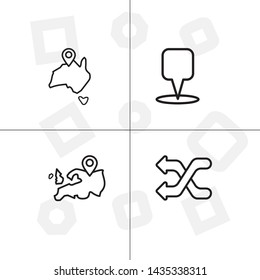 Gps navigation lineal icon set transparent background.