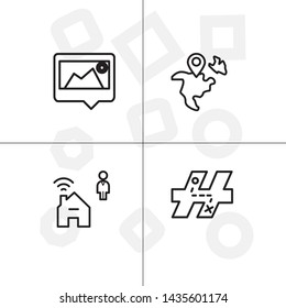 Gps navigation lineal icon set transparent background.