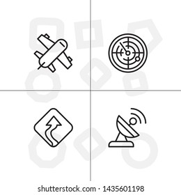 Gps navigation lineal icon set transparent background.