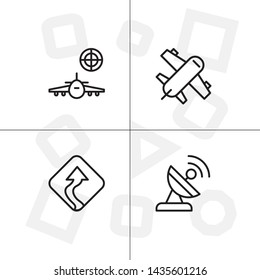 Gps navigation lineal icon set transparent background.