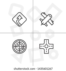 Gps navigation lineal icon set transparent background.
