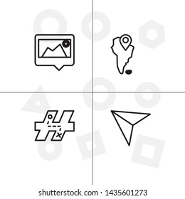 Gps navigation lineal icon set transparent background.