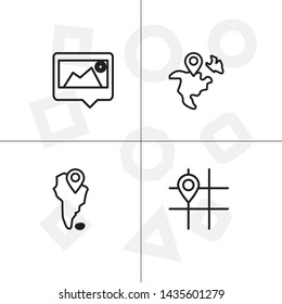 Gps navigation lineal icon set transparent background.
