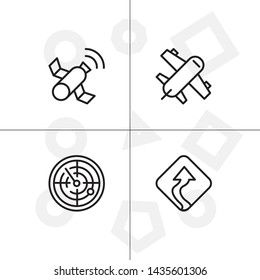 Gps navigation lineal icon set transparent background.