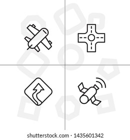 Gps navigation lineal icon set transparent background.
