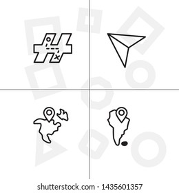 Gps navigation lineal icon set transparent background.