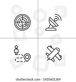 Gps navigation lineal icon set transparent background.