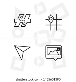 Gps navigation lineal icon set transparent background.