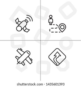 Gps navigation lineal icon set transparent background.