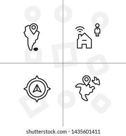 Gps navigation lineal icon set transparent background.