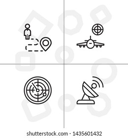 Gps navigation lineal icon set transparent background.