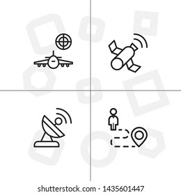 Gps navigation lineal icon set transparent background.