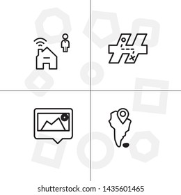 Gps navigation lineal icon set transparent background.
